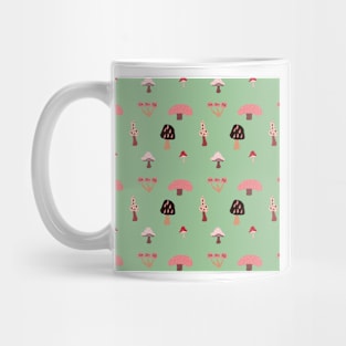 Cottage mushrooms - forest green Mug